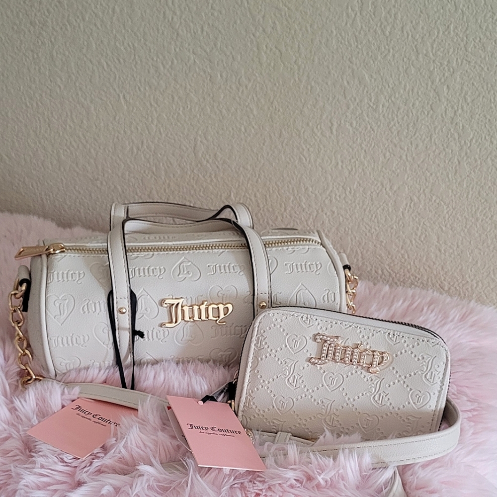 JUICY COUTURE BARREL BAG & MATCHING WALLET SET